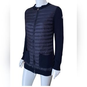 Moncler puff knit cardigan jacket